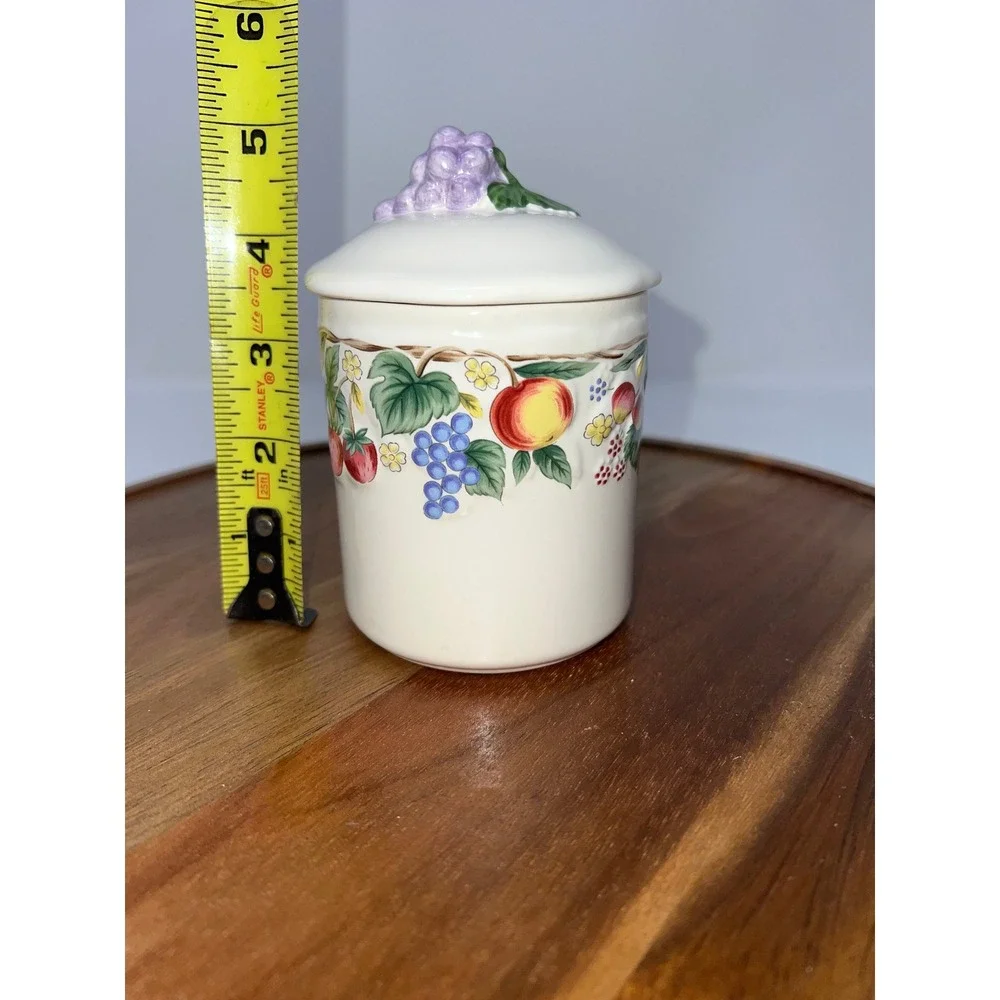 Ceramic Fruit Jar with Grape Lid Kitchen Storage Container